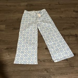 Forever 21 Checkered Happy Face & Flower Jeans